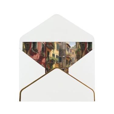 Imagem de Cartões comemorativos italianos com impressão de rua para todas as ocasiões, convites de festa de aniversário de casamento, 12,7 x 15,2 cm