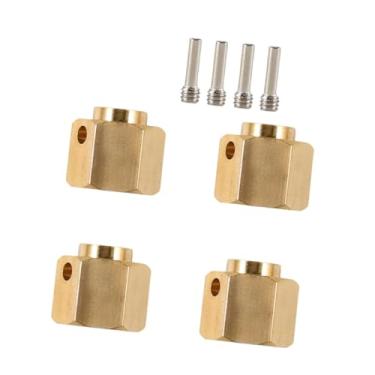 Imagem de Esquirla Adaptador de roda hexagonal de latão reforçado 4x, conector de contrapeso de latão reforçado para modificação de caminhões modelo 1/10, 10mm