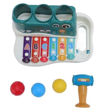 Imagem de CUOFYUNL Animal Hand Knocking Piano Toy 2 em 1 Teclado de piano eletrônico Aprendizagem precoce Brinquedo de piano educacional para crianças