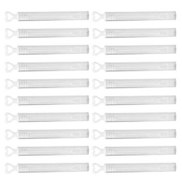 Imagem de Ainoli 20 peças varinhas de bolha tubo vazio garrafa de sabão bolha decoração de festa de casamento brinquedo infantil (amo branco)