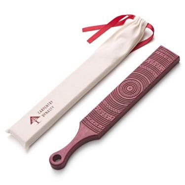 Imagem de Tábua de massa e manteiga de madeira exótica sólida premium – Máquina de massa de madeira feita à mão para nhoque, Cavatelli e Garganelli – Utensílios de cozinha com padrão de manteiga (coração roxo