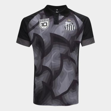 Imagem de Camisa Polo Santos Masculina, Preto, G