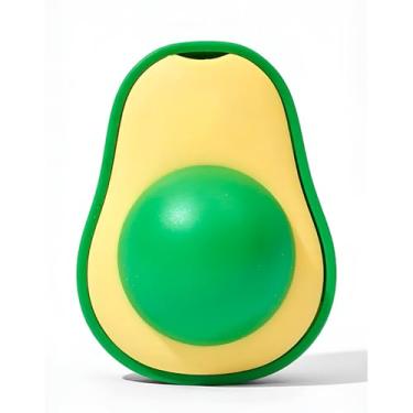 Imagem de Brinquedo Abacate com Catnip para Gatos, Plástico Verde, 6cm Altura, Alivia Estresse e Ansiedade, com Bolinha 2,5cm