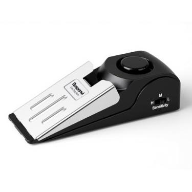 Imagem de Alarme de batente de porta, tampa de porta com alarme de segurança de 120DB, sirene de batente de porta, dispositivos de segurança de porta para viagens, apartamento, hotel e casa (pacote com 1)