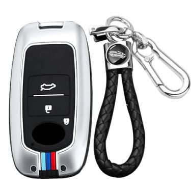 Imagem de TECART Capa de chave inteligente adequada para Toyota Rush Daihatsu Tanto LA600S LA800S LA610S Capa protetora de chave 2 botões preta