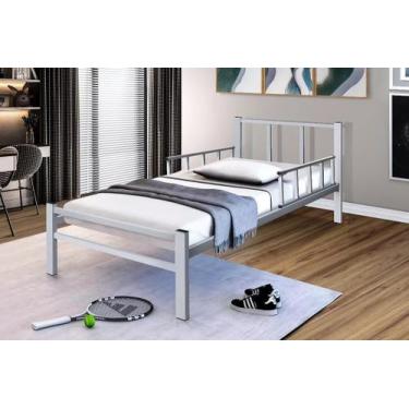Imagem de Cama Solteiro de 0,80 inteira de aço reforçada - B GASPARI, Branco