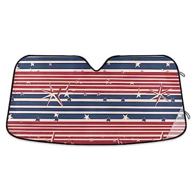 Imagem de Capa solar de para-brisa de carro com bandeira americana, persianas de janela de carro, capa de para-brisa para sol, acessórios de verão para carro