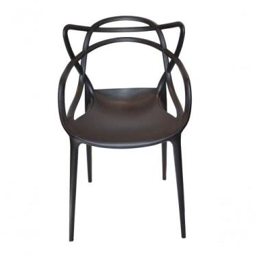 Imagem de Kit Com 4 Cadeiras Allegra Masters 100% Polipropileno Preta - DECORESH