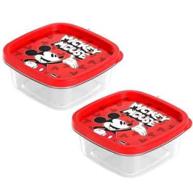 Imagem de Kit 2 Potes Plásticos para Armazenamento de Alimentos com Tampa Mickey