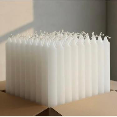 Imagem de vela palito 15cm - caixa com 50 velas (Branco)