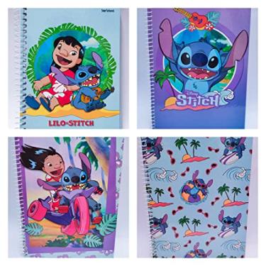 Imagem de Starschool – Caderno universitário capa dura espiral Stitch Disney | 1 matéria, 80 folhas | Leveza, fofura e aventura para estudos e faculdade