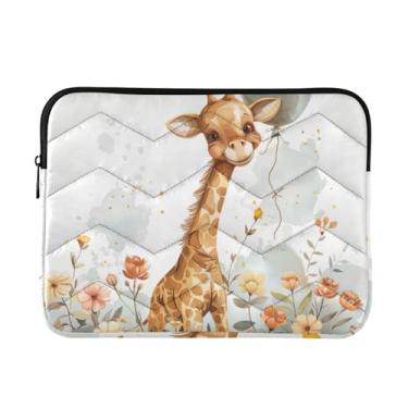 Imagem de Linda bolsa para laptop com balão girafa, fina, leve, durável, trabalho, viagem, tablet, bolsa para laptop para mulheres, de 13 a 14 polegadas