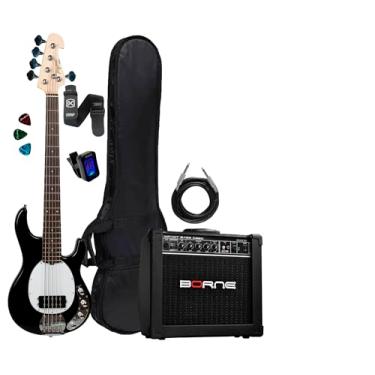 Imagem de Contrabaixo Tagima Tbm-5 5 Cordas Preto + Cubo Cb60