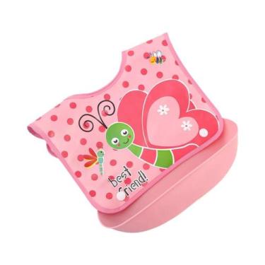 Imagem de Babador Impermeável Para Bebês Com Bolso 3D Removível Para Alimentos, 