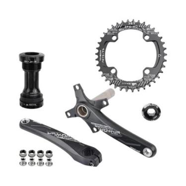 Imagem de Coroa De Pedal De Bicicleta MTB Em Liga De Alumínio Preta 104BCD 170mm