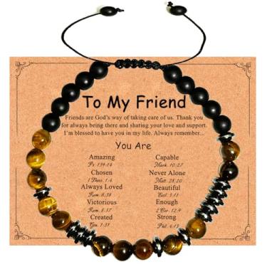 Imagem de Dczosily Pulseira de cruz para mulheres, presentes cristãos para mulheres, presentes de confirmação de batismo de Páscoa, pulseiras de amizade, presentes de aniversário de melhor amiga para mulheres