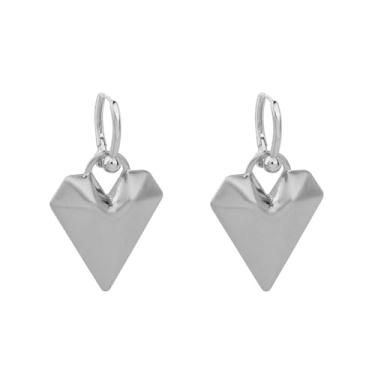 Imagem de Brincos pendentes de coração escovado, corações de amor, pequeno, argola para apertar, brincos pendurados para cartilagem, argolas, piercings e punhos, moda de férias, aniversário, joias para mulheres