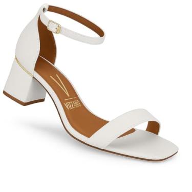 Imagem de Sandália Vizzano Salto Bloco Grosso Fivela Original 6428 (Off White, BR, Adulto, Numérico, 39)