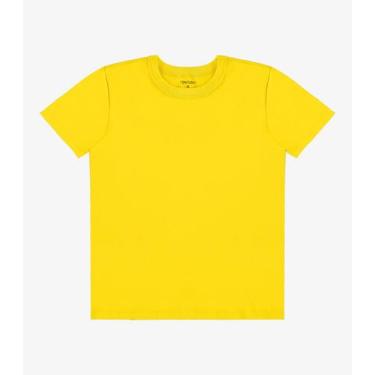 Imagem de Camiseta Infantil Masculina Básica Rovi Kids Amarelo, 18, Amarelo