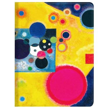 Imagem de Berkin Arts Capa fólio para iPad Mini 7th 2024 e iPad Mini 6th 2021 (8,3 polegadas) Capa de couro premium abstrato inspirado cósmico padrão galáxia vibrante (destaque em rosa por Wassily Kandinsky)