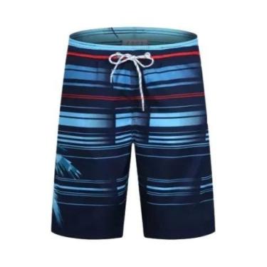 Imagem de Bermudas Masculinas Coloridas Com Estampa Gráfica Em Gradiente, Impres