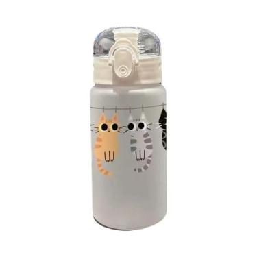 Imagem de Garrafa De Água 3D Impressa Com Estampa De Gato Fofa De 550ML Com Canu