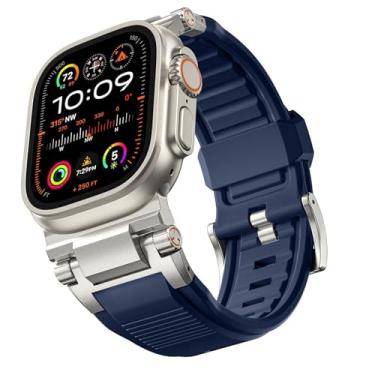 Imagem de SOMKB Pulseira de reposição masculina para Apple Watch Ultra 2/Ultra, 49 mm/45 mm/44 mm/42 mm, para IWatch SE2/SE/9/8/7/6/5/4/3/2/1, One Size, Ágata