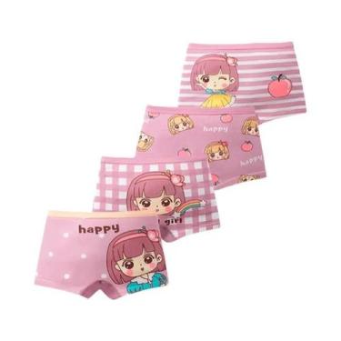 Imagem de Cueca Boxer De Algodão Com Estampa De Pontos Coloridos Para Meninas, P