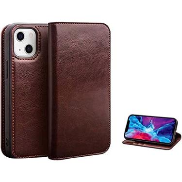 Imagem de EKESA Capa de telefone de carteira de couro premium, capa de proteção completa Bady para Apple iPhone 14 Plus (2022) 6,7 polegadas [Suporte de cartão] [Suporte] (Cor: marrom)