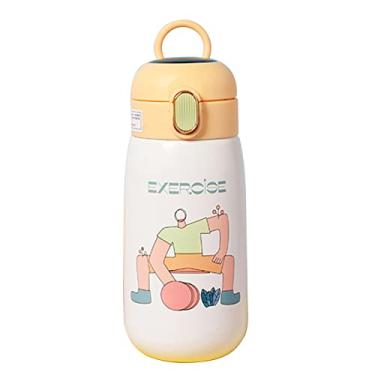 Imagem de Caneca de Aço Inoxidável com Design Desenho Animado da Exposição Grau Garrafa Água -Vazamento para Crianças Copo Térmico Mantém Quente 6-12hrs Levar L