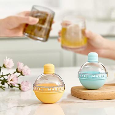 Imagem de Cuofyunl 1pc fabricante de bola de gelo 2.4 polegadas grande molde de bola de gelo silicone bonito em forma de lâmpada com funil para coquetéis de uísque (4pcs sem funil)