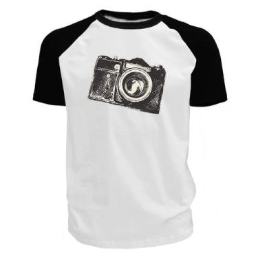 Imagem de Camiseta  - Câmera Fotográfica - DASANTIGAS, Branco, Preto, P