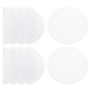 Imagem de 10 peças de forro antiaderente de silicone para vaporizador de 15 cm, tapete de malha reutilizável redondo para bolinhos, branco