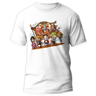 Imagem de Camiseta One Piece Friends Chibi Unissex Anime - Kamisetas Otaku, Bran