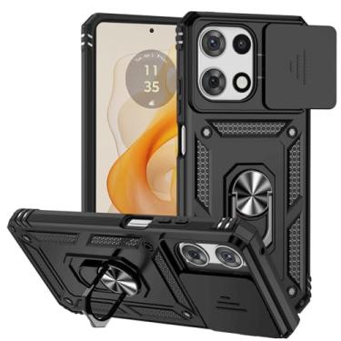Imagem de Tothedu Capa para Moto G 5G 2025, capa para Motorola G2025 (5G) com capa de câmera deslizante, suporte de anel giratório de 360° integrado capa magnética à prova de choque para Motorola Moto G 5G 2025