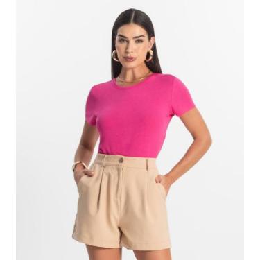 Imagem de Blusa Feminina Básica Visco Tricot Rovitex Rosa, P, Rosa