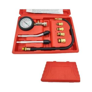 Imagem de Kit de teste de compressão do motor a gasolina, 8 peças com manômetro 