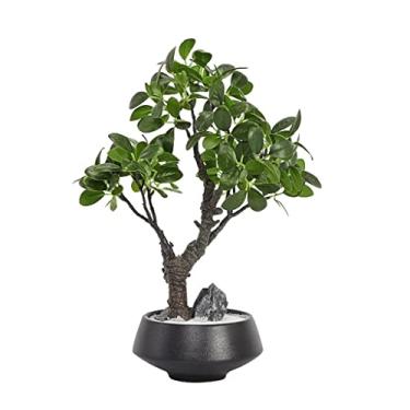 Imagem de Árvore artificial, árvore artificial, bonsai, simulação de planta verde, vaso de flores de cerâmica para casa, sala de estar e escritório, árvore falsa