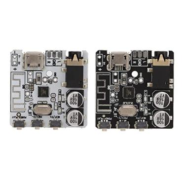 Imagem de Ainoli 2 unidades módulo receptor de áudio Bluetooth BT5.0 placa amplificadora controle de botão 3,5 mm preto + branco