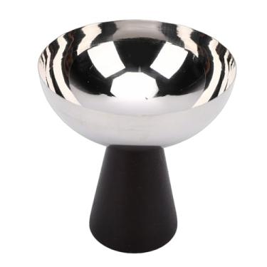 Imagem de Aqur2020 Tigela de Servir Sorvete Com Base de Madeira, Prato de Sobremesa de Aço Inoxidável 304 para Frutas Com Mousse de Sorvete, Copo Elegante para Mesa de Jantar, Festa Em Restaurante (Estilo