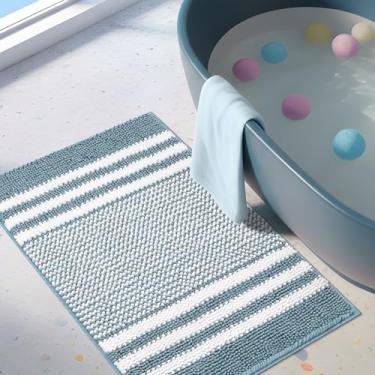 Imagem de BSICPRO Tapetes de banheiro, tapetes de banho de chenille felpudos extramacios, absorventes de 91 x 61 cm, forro antiderrapante, secagem rápida, lavável na máquina, tapete de banho moderno para piso