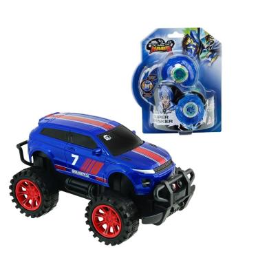 Imagem de Kit Veículo Controle Remoto Garagem S.A. Engage - Azul (3537A) + Pião Infinity Nado Plastic Series - Azul (3900A)