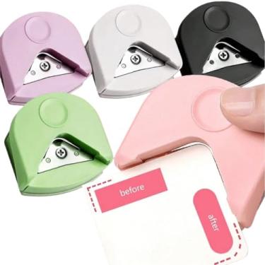 Imagem de Cortador de canto e borda R4 | Cortador de papel DIY para fotos e artesanato | Chomper de canto para ângulos precisos, redondos, ovais e pontiagudos | Cartolina, foto, ferramenta de corte de canto de