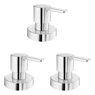 Imagem de Kit 3 Acabamentos De Registro Gali 1 1/4 E 1 1/2 Base Docol Prateado C