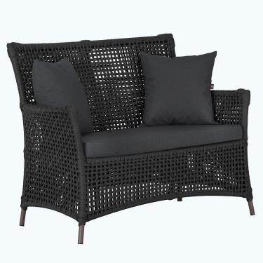 Imagem de 1 Sofá área Externa Igapó Alumínio Marrom Corda Náutica E11 Preto