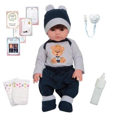 Imagem de Boneco Reborn Homem Realista Corpo Silicone 11 Acessórios - Cegonha Re