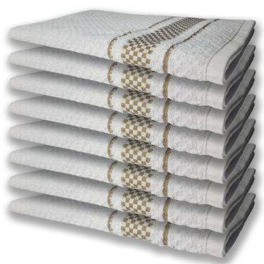 Imagem de 8 Panos De Prato Atoalhado Felpudo 370g/m² Premium Marrom