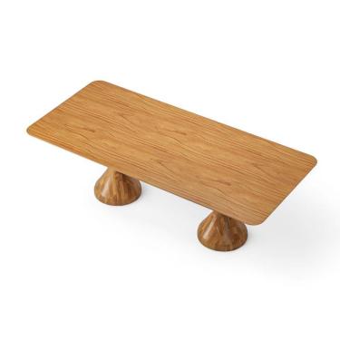 Imagem de Mesa De Jantar Retangular De Madeira Dubai 210cm X 100cm Champagne
