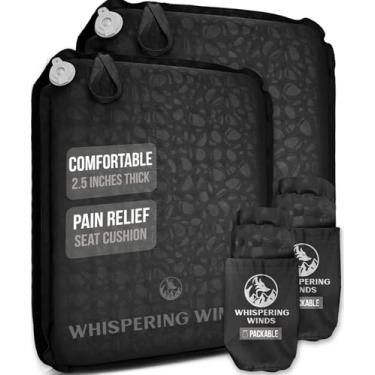 Imagem de Whispering Winds Almofada de assento inflável – Almofada de espuma inflável confortável para aviões, viagens, estádios, atividades ao ar livre, acampamento, carro e mais