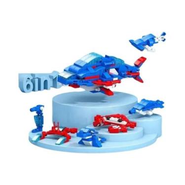 Imagem de Conjunto De Blocos De Montar 6 Em 1: Dinossauro, Polícia, Caminhão De 